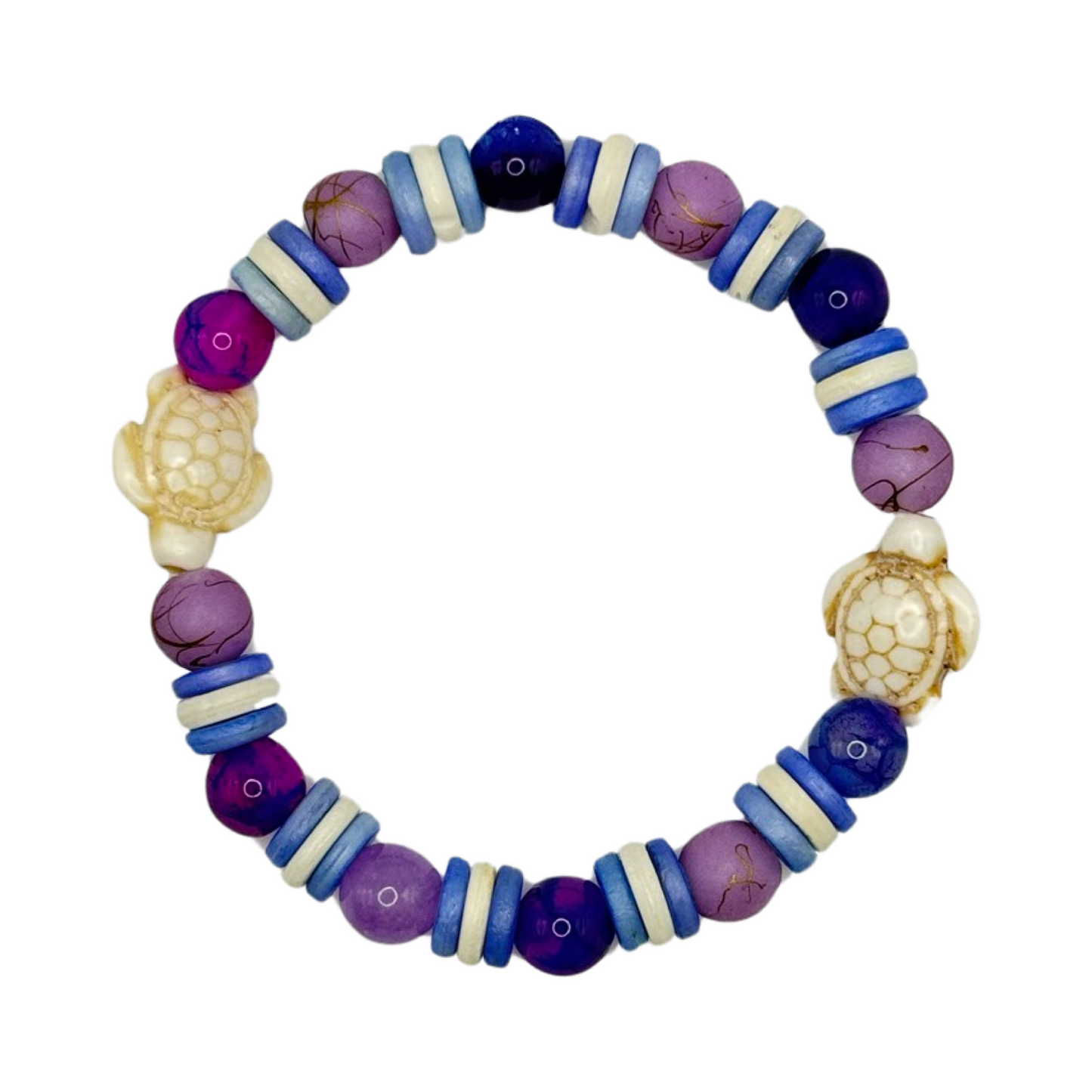 Honu (Turtle) Amethyst Gemstone Bracelet - Spiritual Connection and Inner Peace