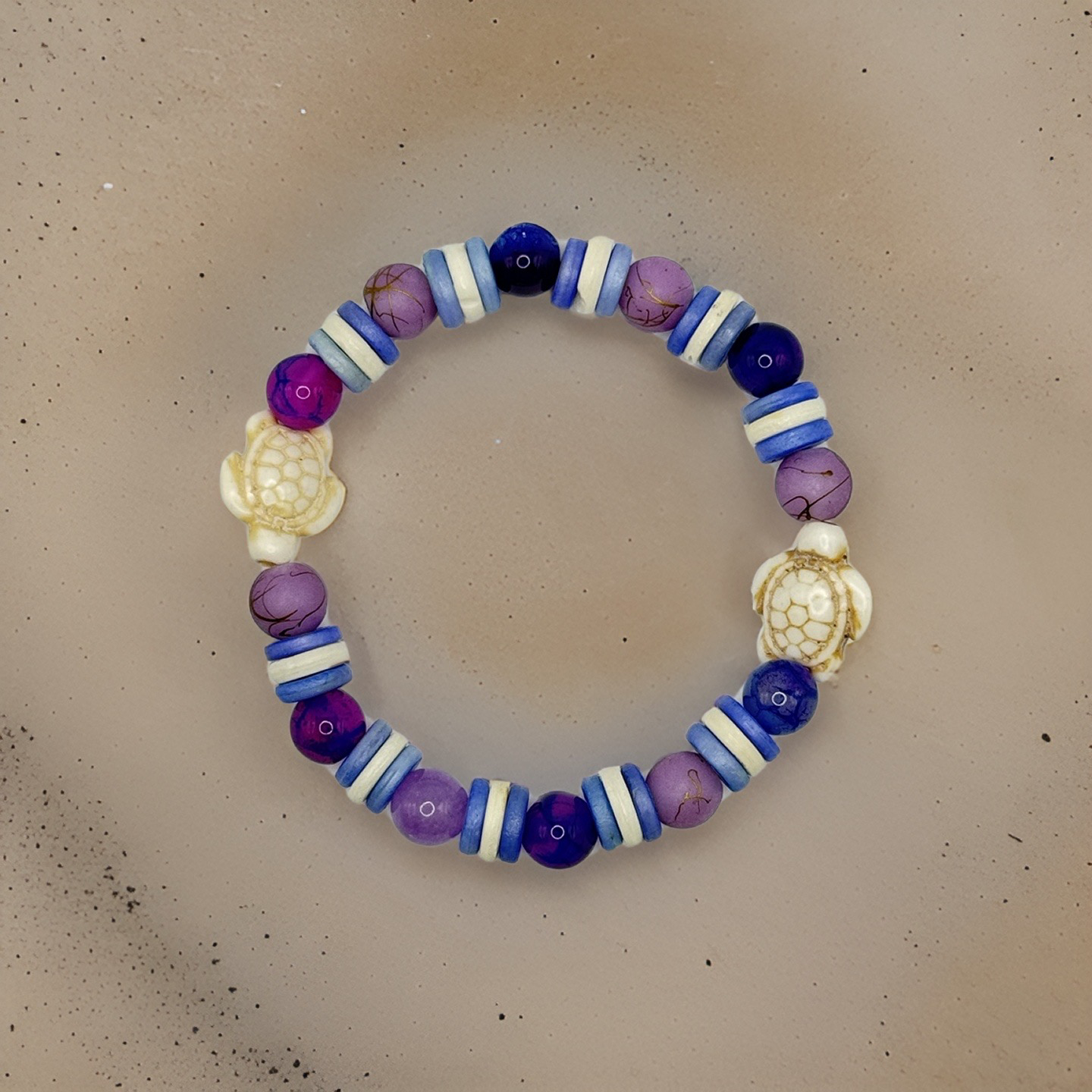 Honu (Turtle) Amethyst Gemstone Bracelet - Spiritual Connection and Inner Peace