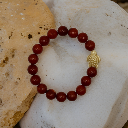 Honu (Turtle) Red Jade Bracelet - Enhance Physical, Emotional and Spiritual Health