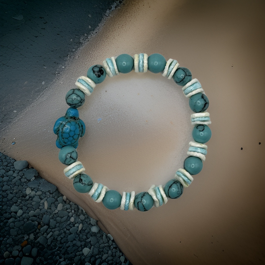 Honu (Turtle) Turquoise Bracelet - Healing