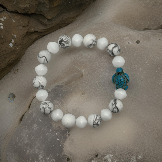 Honu (Turtle) Howlite Bracelet - Healing and Serenity